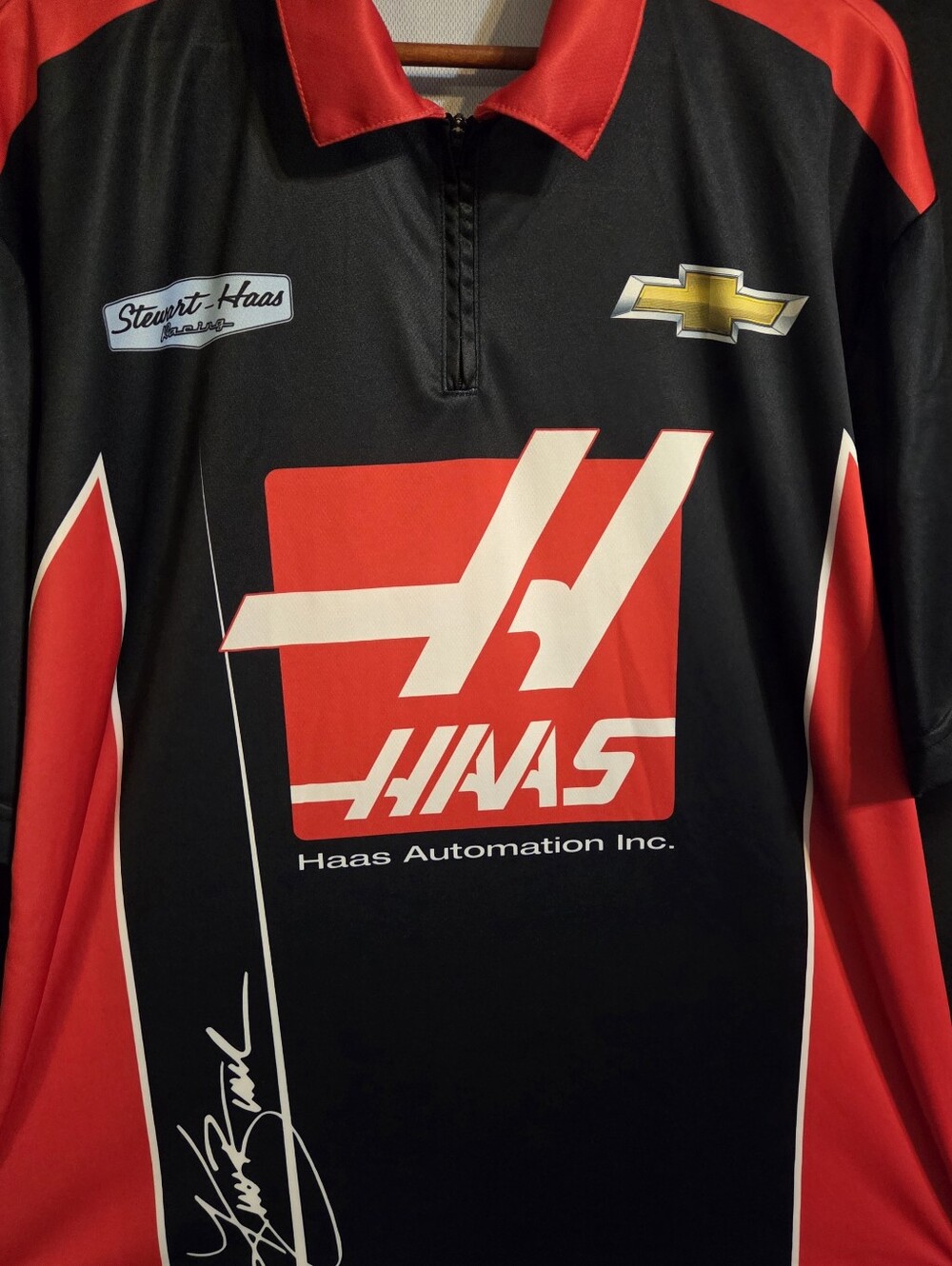 Haas Black and Red Racing Polo Shirt